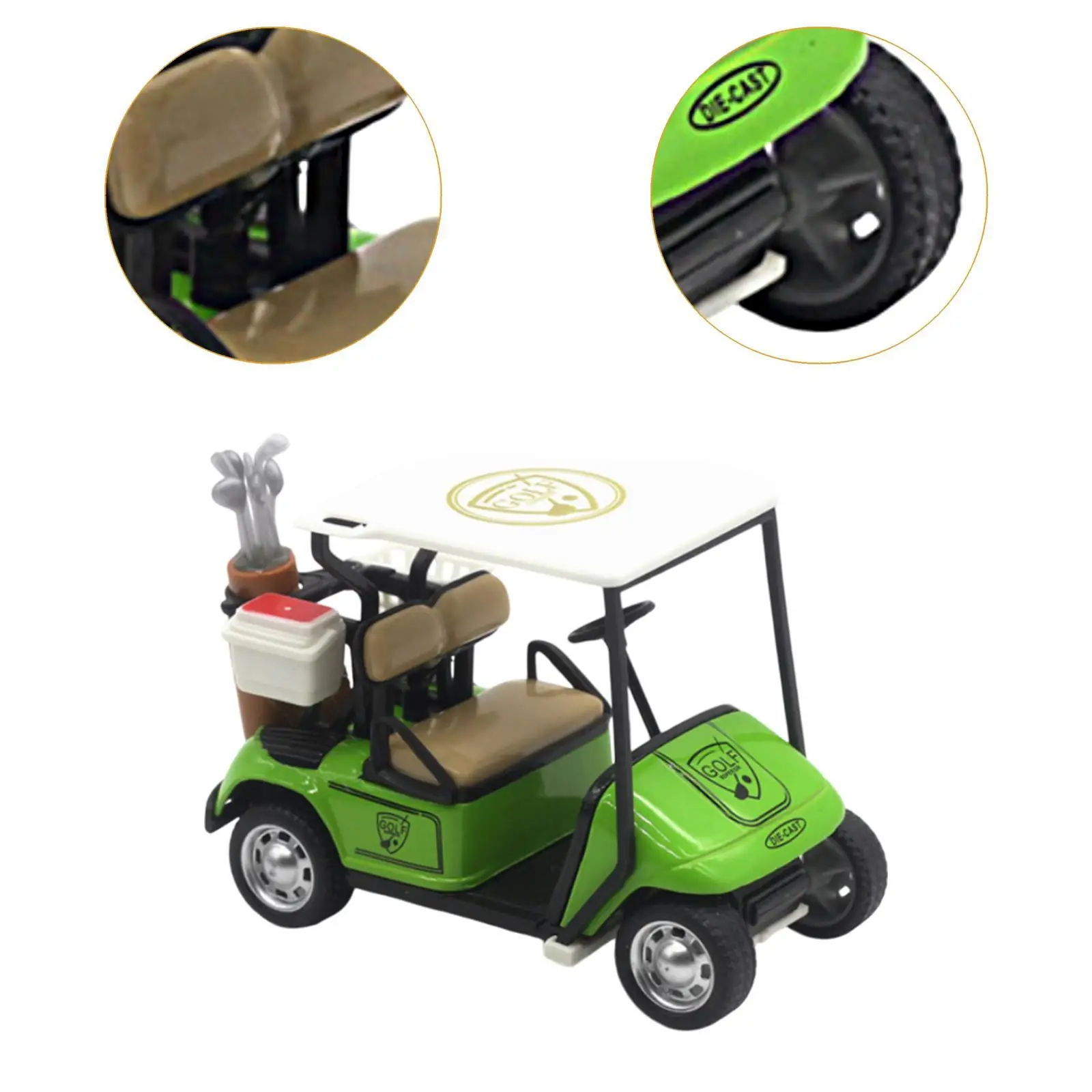 Mini Golfkar Model Speelgoed Legering Trek Actie Winkelwagen Golfkar Pullback Voertuig voor Golfliefhebbers Kinderen Cake Toppers Kinderen Geschenken