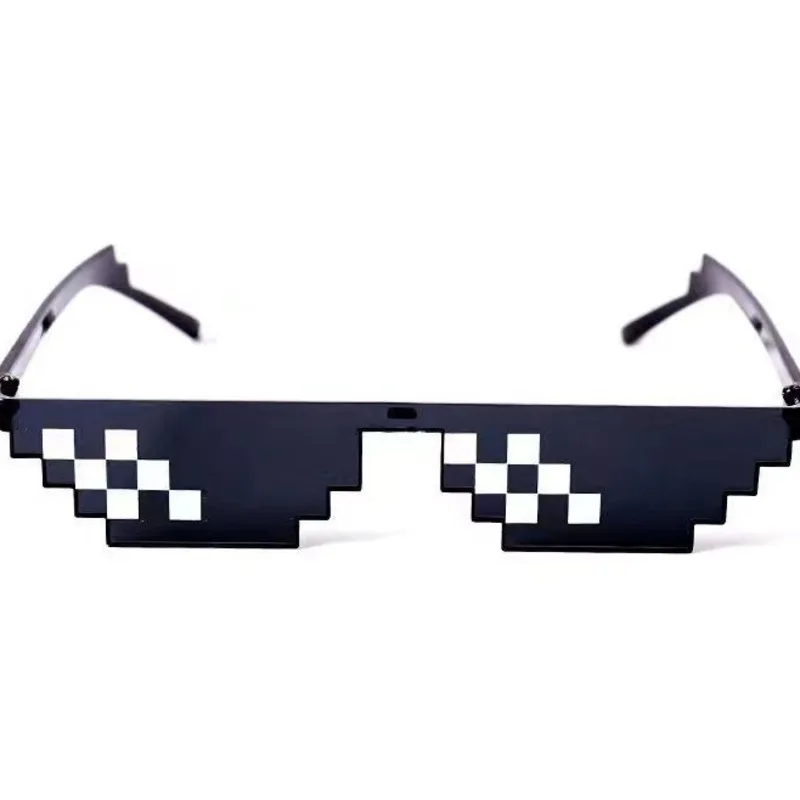 FRESHGUY Fashion Funny Mosaics Decorated Glasses Quadratic Pixel Eyewear 2024 New Sunglasses