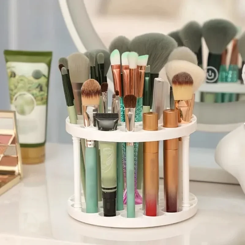 Desktop Makeup Organizer, Multi‑Compartment Storage Holder for Makeup Brushes Lipsticks Cosmetics,Vanity Table Storage Container