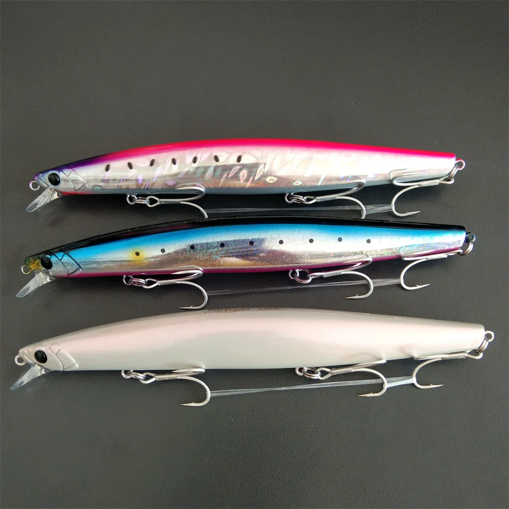 TSURINOYA 3PCS 163mm 31g Schwimmende Minnow STINGER 160F Salzwasser Angeln Köder Ultra-lange Casting Harte köder Große Köder