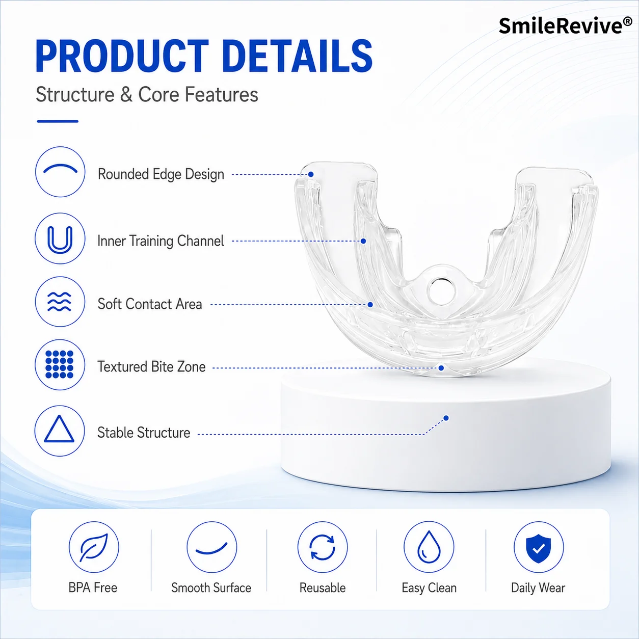 SmileRevive Myofunctional Orthodontic Trainer Teeth Gap Correction Aligner Straightening Silicone Brace Appliance