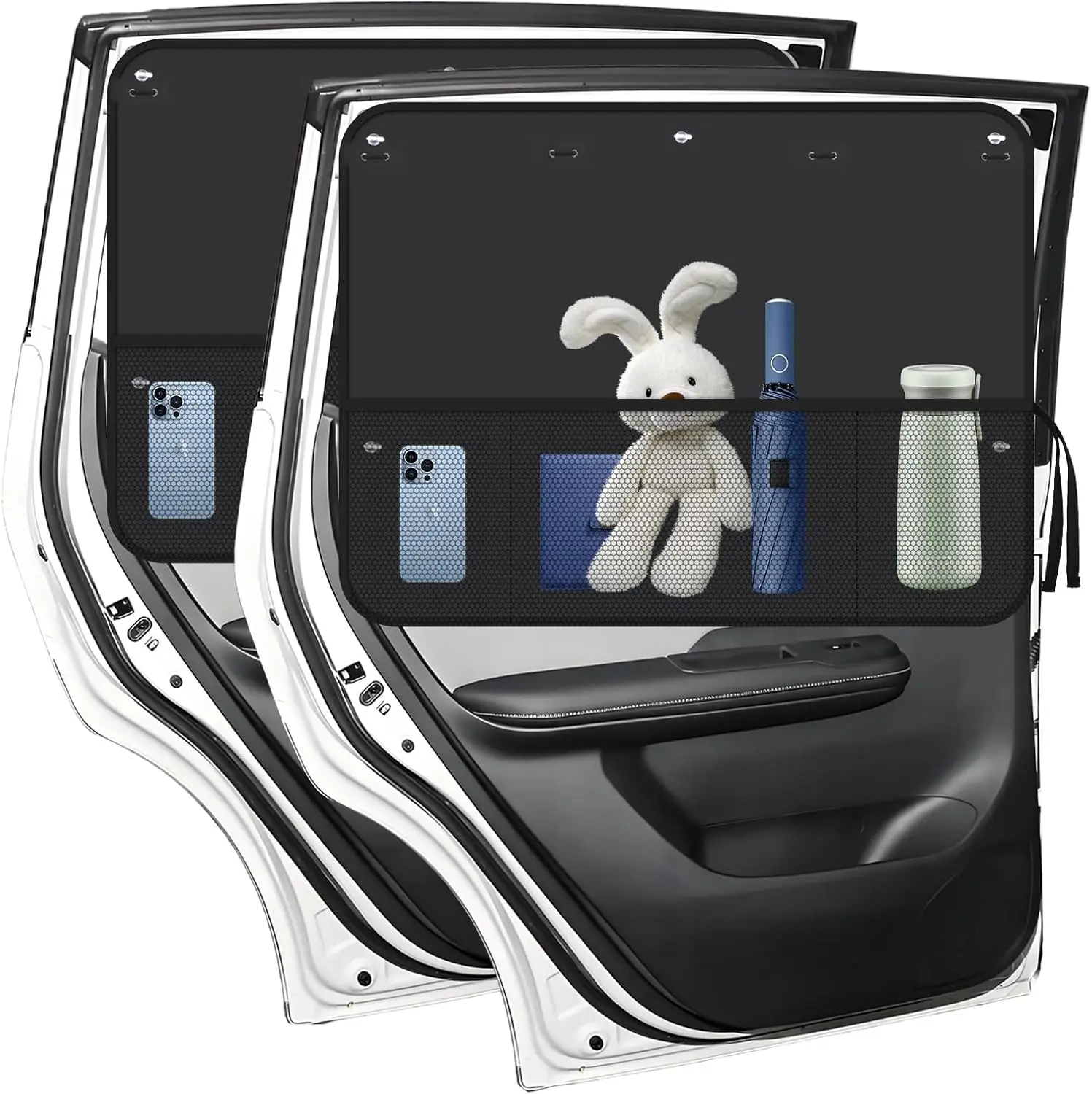 

2 шт. 27,24x19,69 шторы на заднее окно автомобиля для ребенка, 7 шт. присоски автомобильный солнцезащитный козырек боковое окно с дизайном сумки для хранения для Blockin