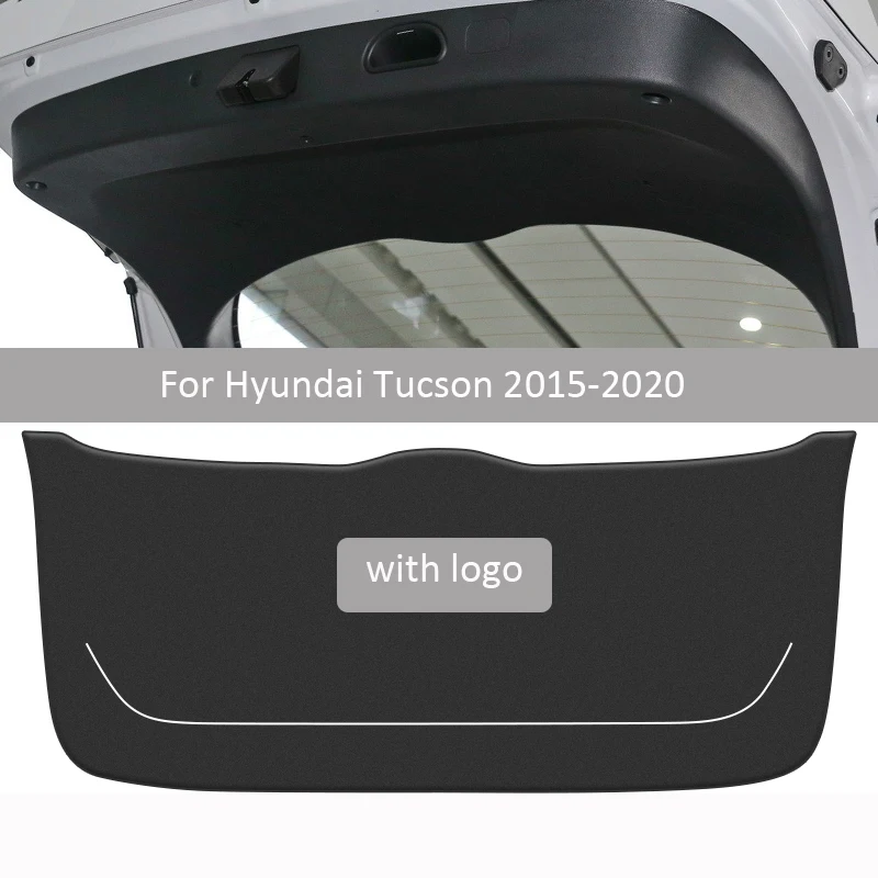 Para Hyundai Tucson 2015 2016-2020 maletero trasero de coche puerta trasera estera protectora antipatadas almohadilla decorativa de cuero PU cojín impermeable