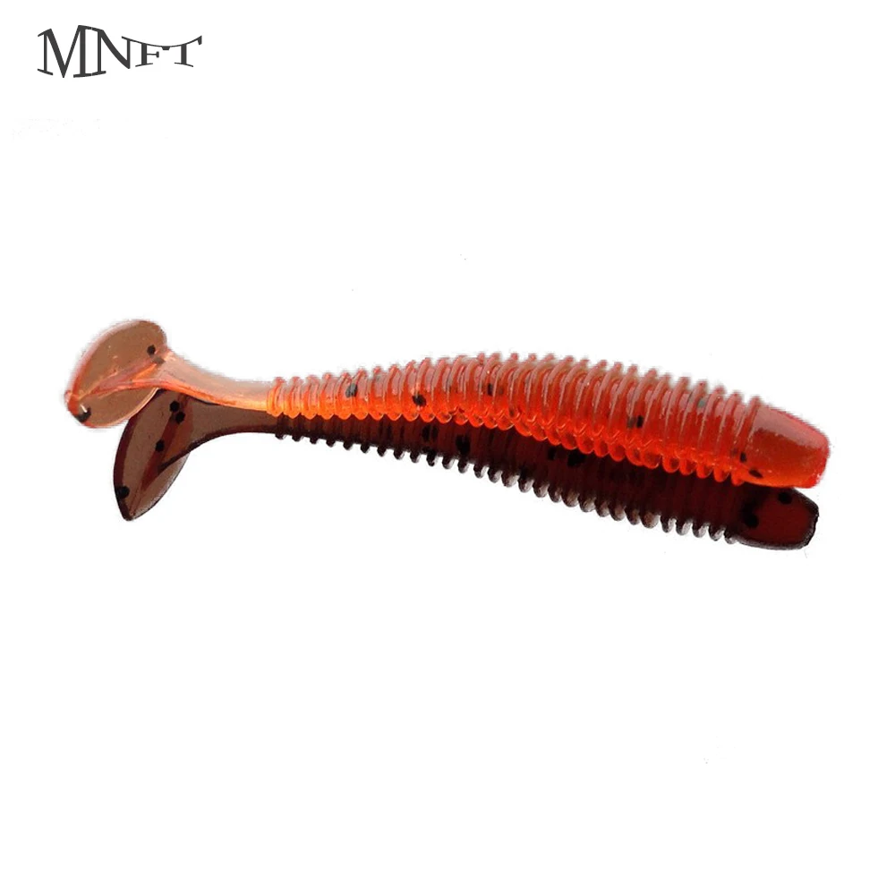 MNFT 10Pcs 0.6g/4.5-5cm Fishing  Plastic Worms T-tail Floating Lure Eco-friendly Soft Maggot Worm