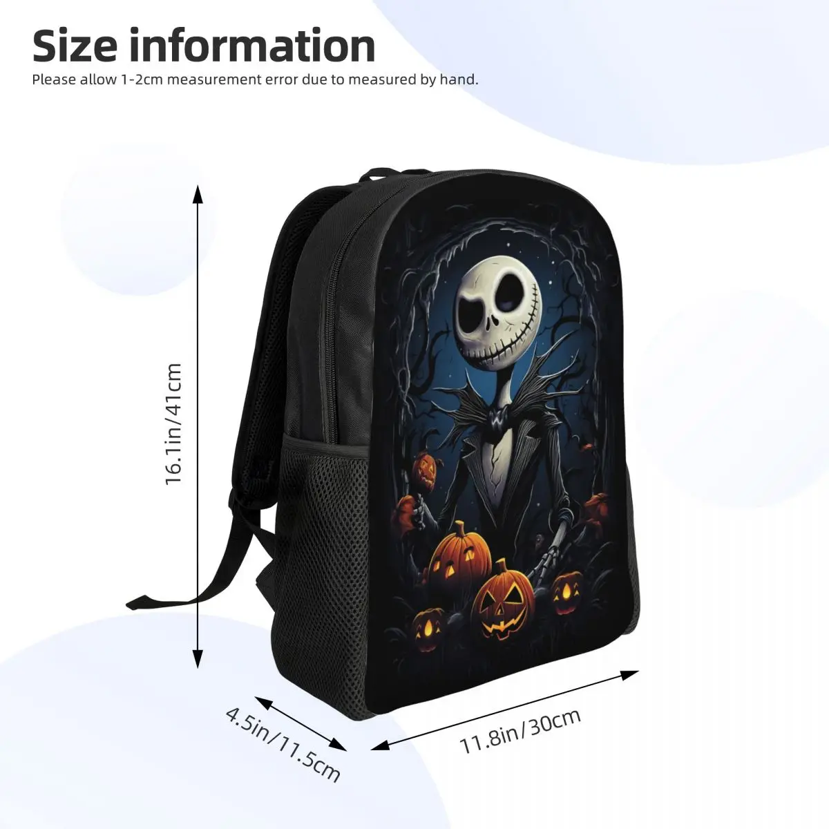 Custom The Nightmare Before Christmas Laptop Backpack Men Women Casual Bookbag for College School Students Jack Skellington Bag