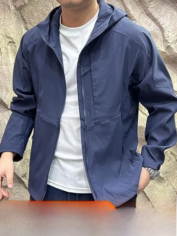 Lightweight Men's Hooded Jacket Wild Hermit Series Outdoor Breathable Windproof Water-resistant Spring Business Casual Jacket
