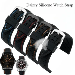 For Citizen Casio Seiko Rolex Series Dainty Soft Silicone Watchbands Waterproof Sweatproof Breathable Strap 20 22 24mm