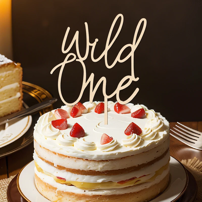 YOMDID Wild One Tortenaufsatz aus Holz, ein Geburtstagskuchenaufsatz, Wild One Kuchendekorationen für Babyparty und erste Geburtstagsdekoration – Detail 9