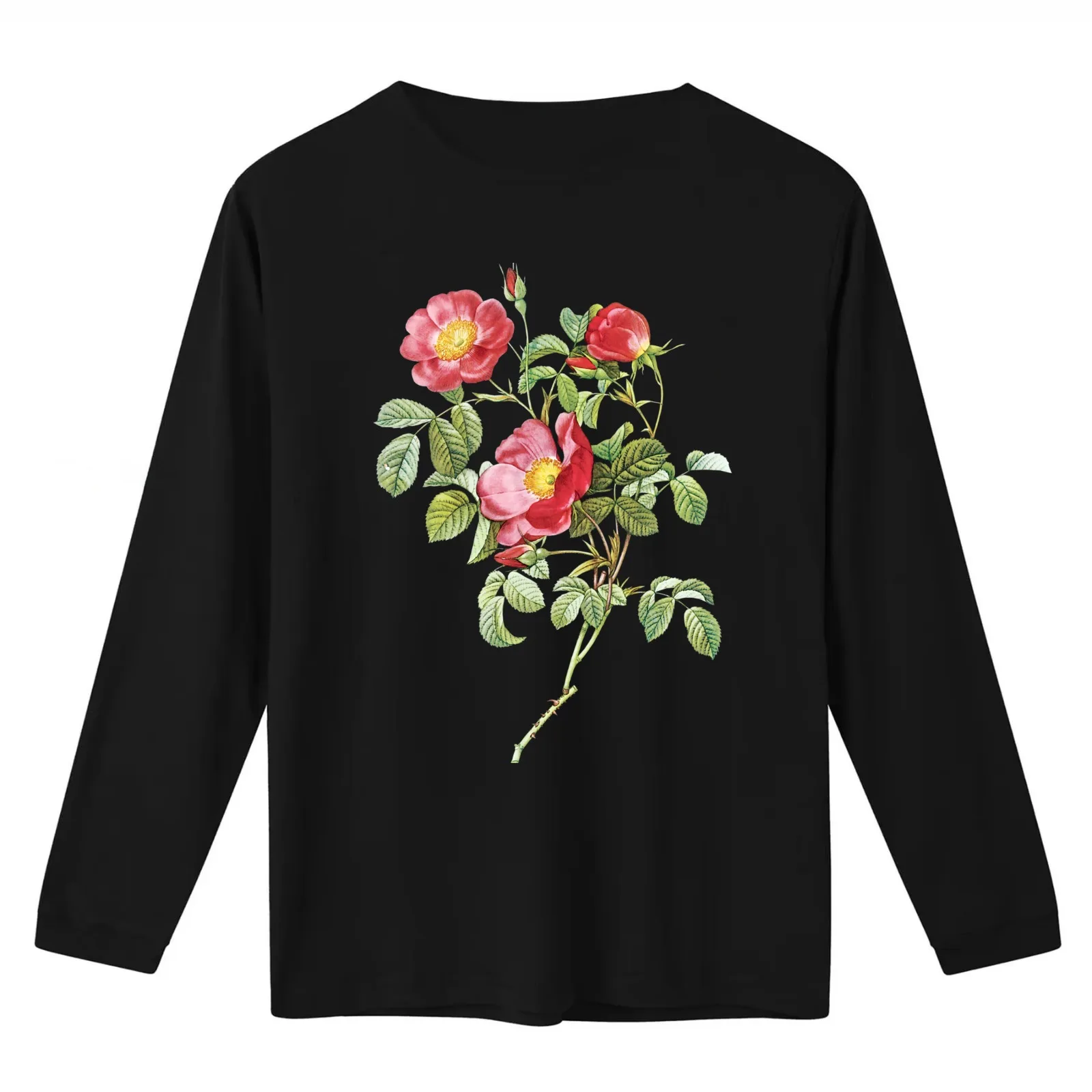 Vintage - Flower - Camellia by Redoute T-Shirt Summer Casual Cotton Tee Oversized Streetwear Tops Vintage Graphic Print