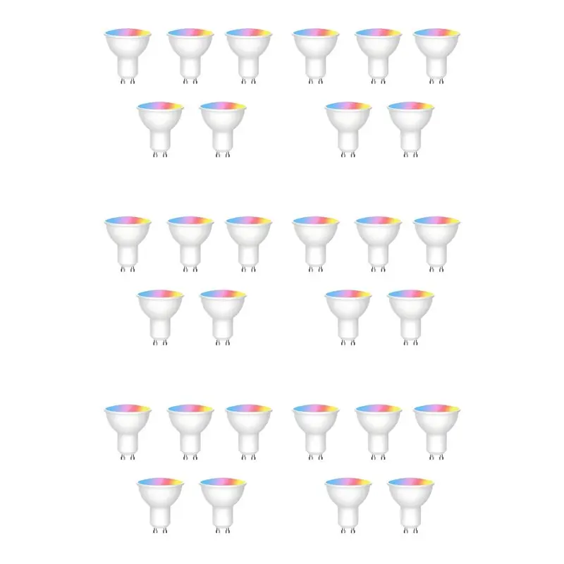 L68A 30PCS Tuya Wifi GU10 Smart LED Light Bulb Dimmable 6W 220V Smart Life App Control Spotlight Bulb Works With Alexa Google
