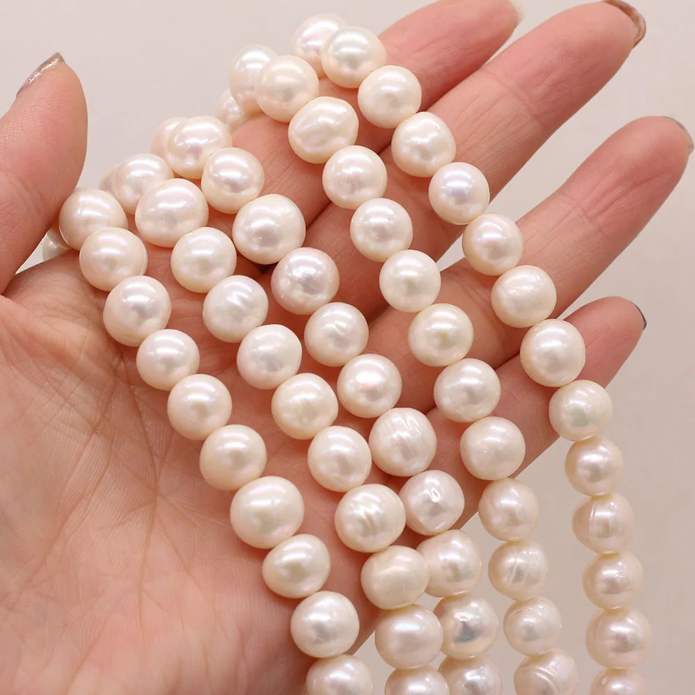 

10-11mm Natural Freshwater Pearl Beads Round Shape White Loose Spacer Pearl Beads For Jewelry Making DIY Necklace Accessory