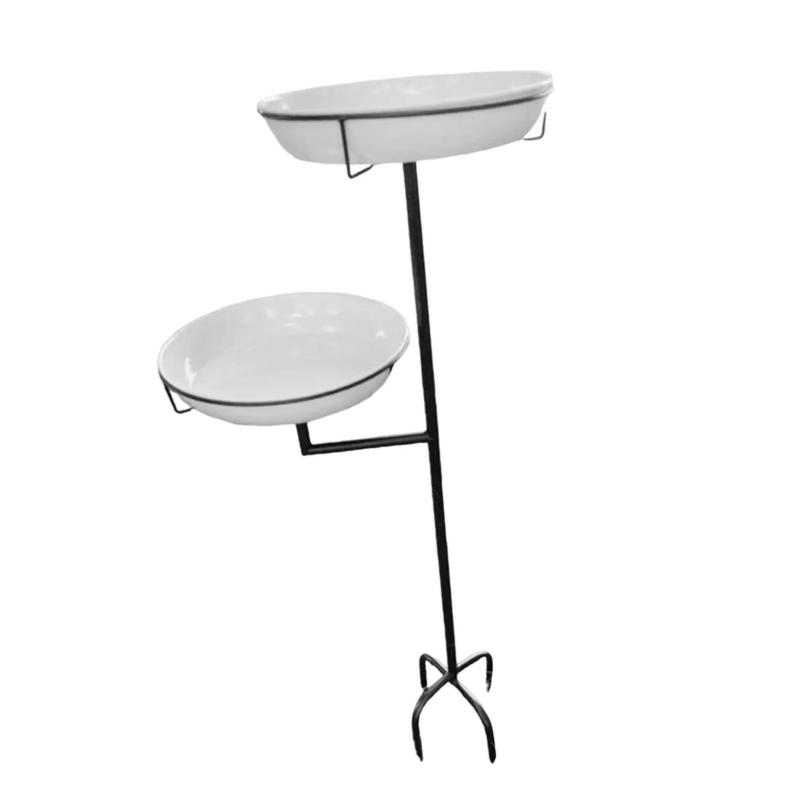 Bird Bath Feeder Bowl Birdfeeder Multifunction Decoration Sturdy Easy to Install Double Layer Bowl Birdbath for Deck Outdoor