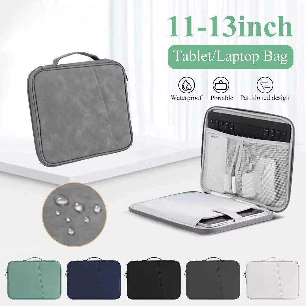 Borsa per laptop per custodia protettiva per tablet da 11/13 pollici Custodia da trasporto imbottita antiurto adatta per iPad MacBook Xiaomi HUAWEI Lenovo