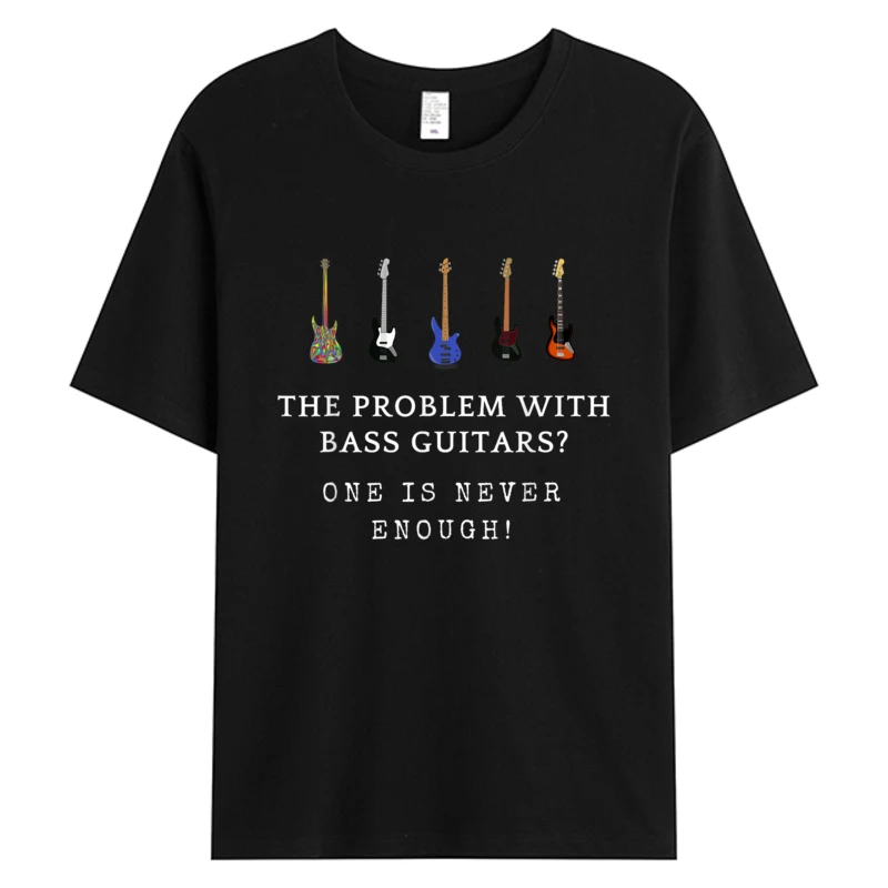 

Funny Bass Guitar T Shirt Men's Cotton Fabric Graphic Fashion Designer T-shirts Men Summer Oversize Tee Shirts Print Tshirts