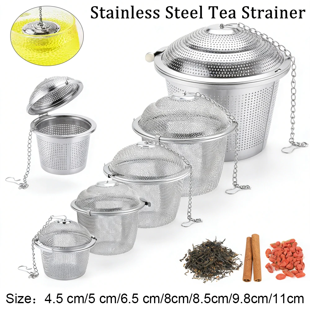 1-3pcs Tea Spice Strainer Seasoning Ball Mesh Herbal Ball Stainlesss Steel Teakettle Locking Tea Filter Reusable Diameter 4.5cm