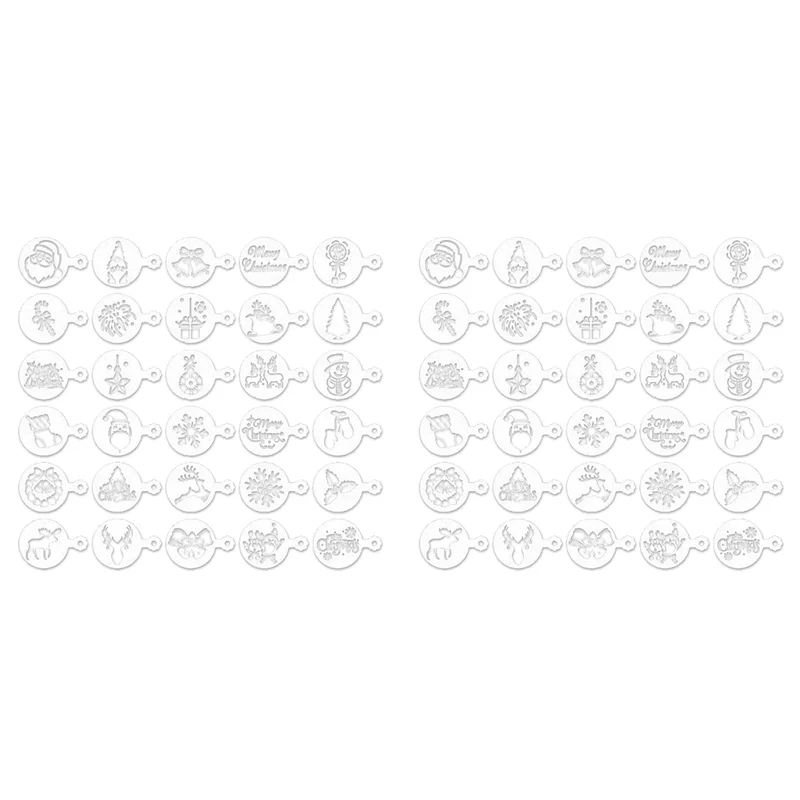 

ABRU-60 шт. трафареты для печенья, шаблоны для торта, трафареты для кофе, многоразовые трафареты для торта, шаблоны, формы для тиснения