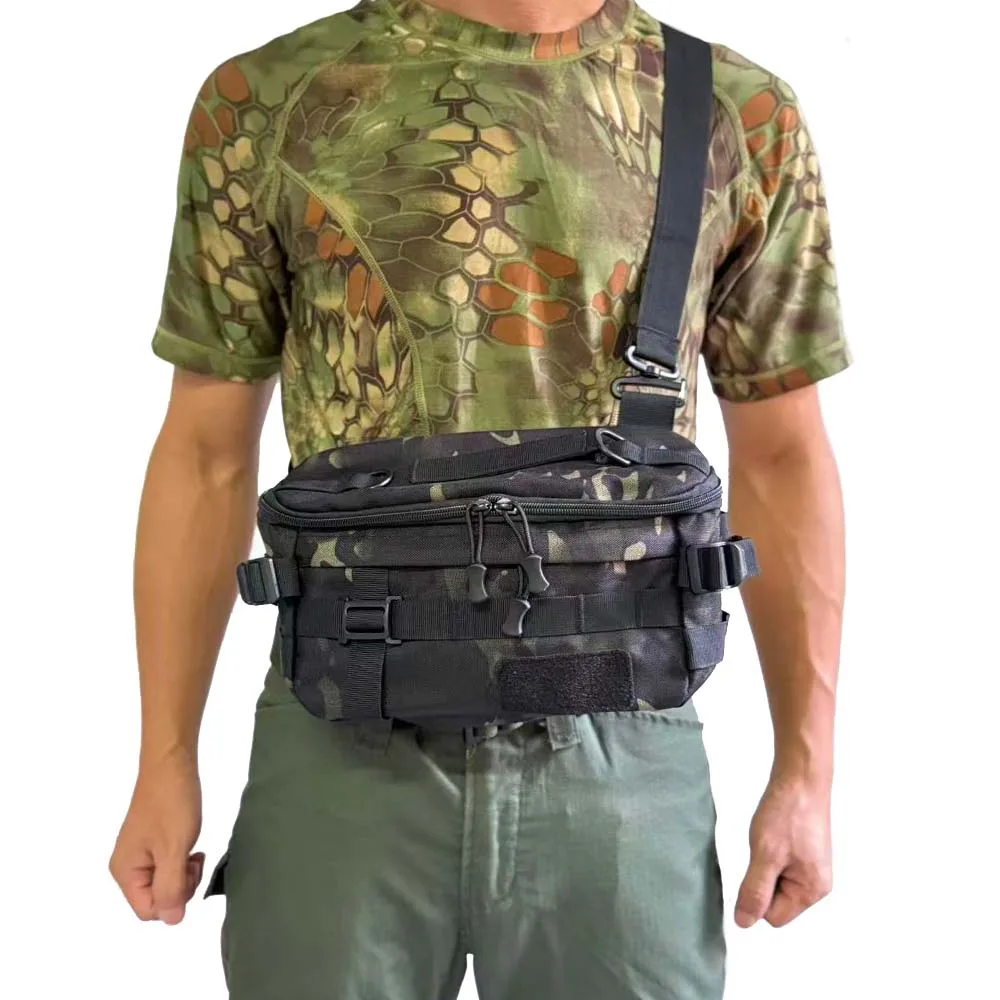 남성용 전술 숄더백, 내구성 있는 아웃도어 장비, 방수 하이킹 백팩, 야외 활동용 크로스바디 체스트 팩