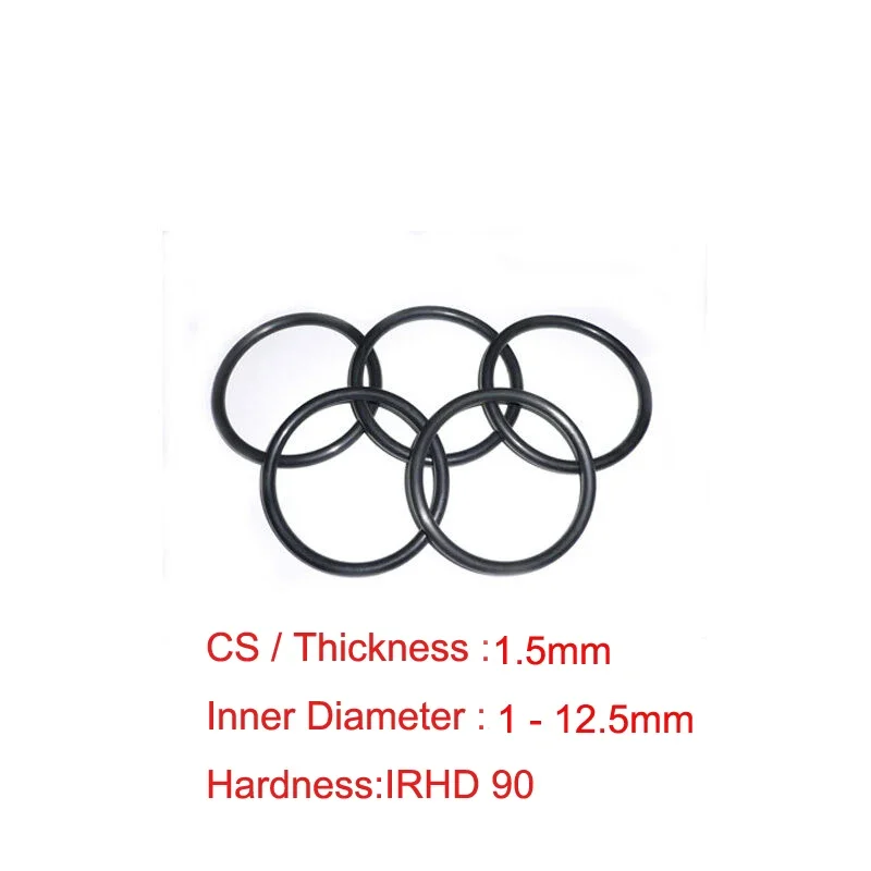 

ID 1/2/2.5/3/3.5/4/4.5/5/5.5/6/6.5/7/7.5/8/8.5/910/11/12/12.5mm x CS1.5mm NBR o-ring o ring seal high hardness rubber gasket