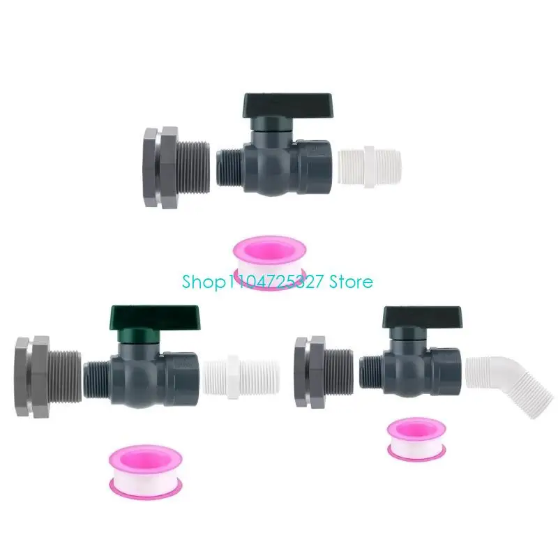 Accesorios para sistema recolección agua lluvia D8KF, juego adaptadores válvulas PVC para barriles, grifo,