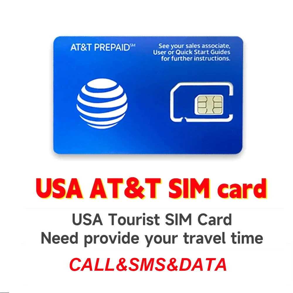 AT&T Prepaid SIM Card Unlimited Talk, Text, and Data in USA for 30 Days between the United States Canada and Mexico