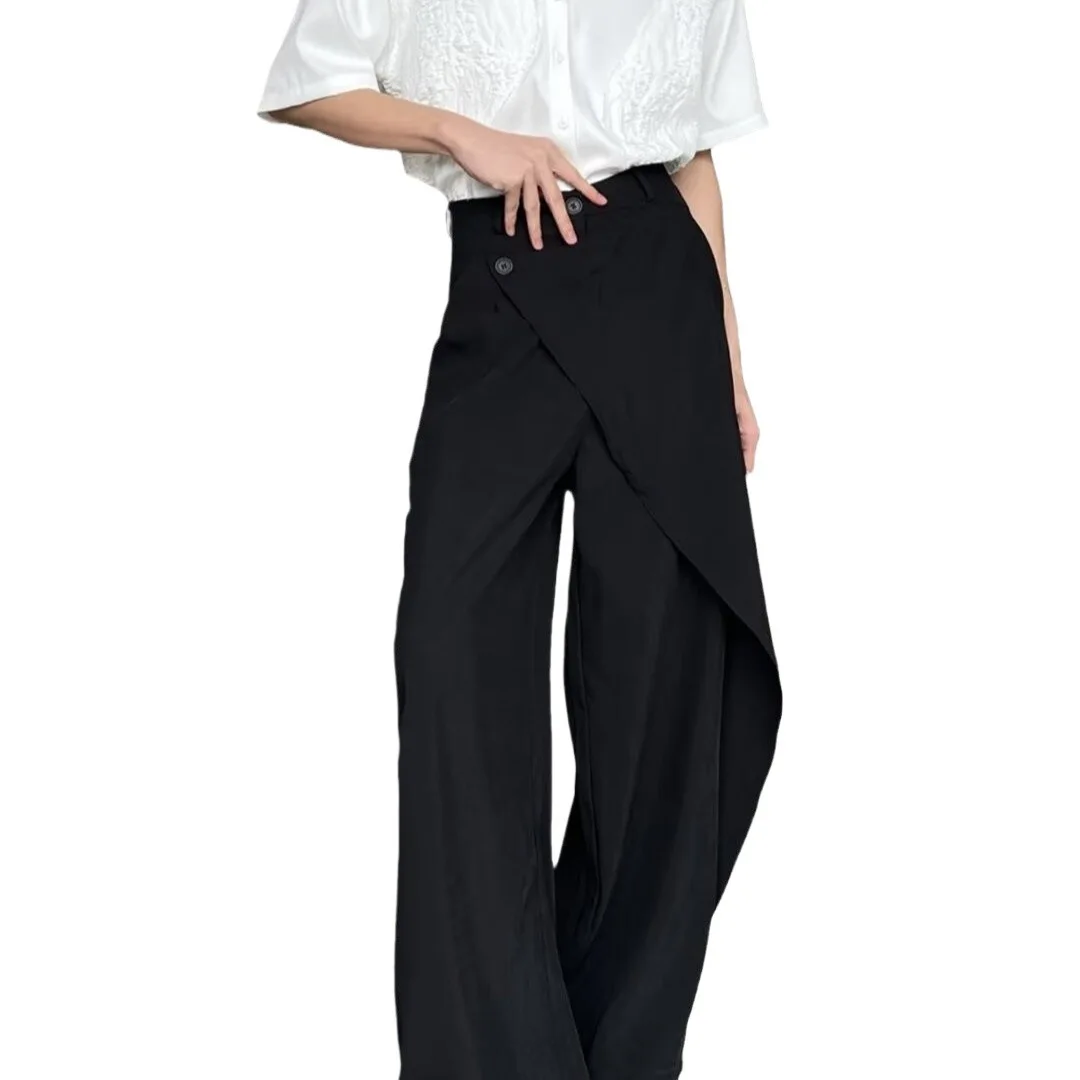 Man Women Pants Restrained And Falling Feel, Loose High Waist Wide Leg Pants Design, Floor Hugging Suit Pants For