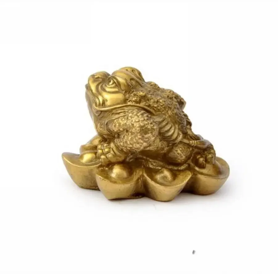 Copper Satue  Pure copper, Golden Toad ornament, small size, three feet of gold, toad can keep the house away from evil spirits,