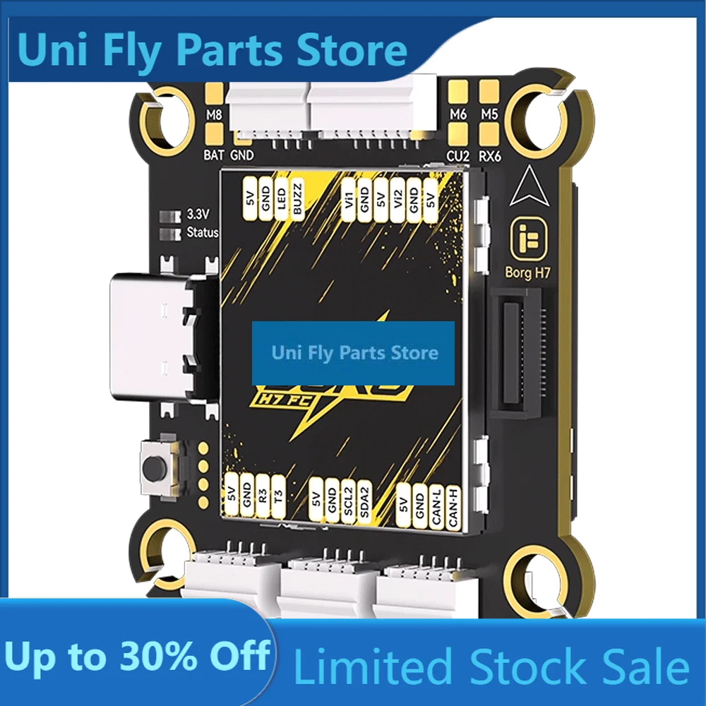 UniFlyIFlight Borg H7 Stack F722 Flight Controller With Borg 60A ESC 4-6S Mount Pattern: 30.5*30.5φ4 For RC FPV Parts