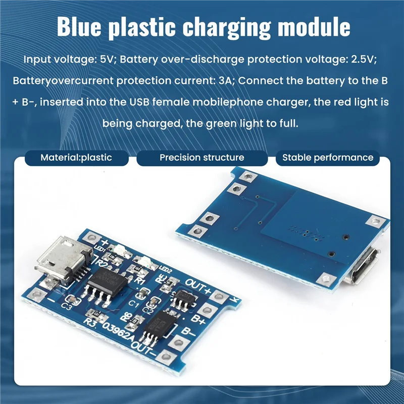 【Livraison Rapide】6 ชิ้นสําหรับ TP4056 โมดูลการชาร์จพร้อมการป้องกันแบตเตอรี่ 18650 BMS 5V Micro-USB 1A คณะกรรมการชาร์จสําหรับ 18650