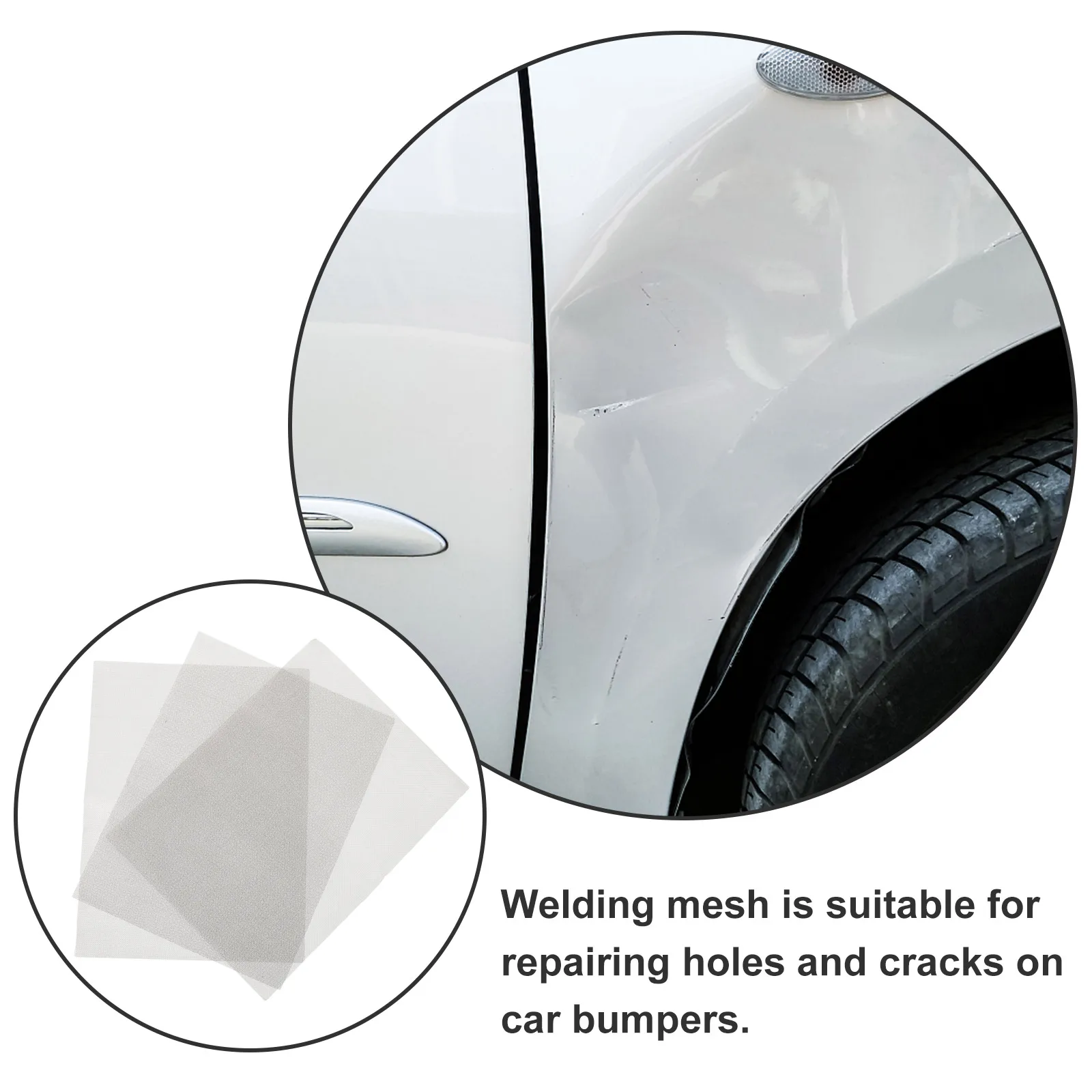 

3pcs Plastic Stainless Steel Wire Bumper Hole Welding Stainless Steel Screen Mesh Window Screen Mesh Crack Fix Car Auto Body