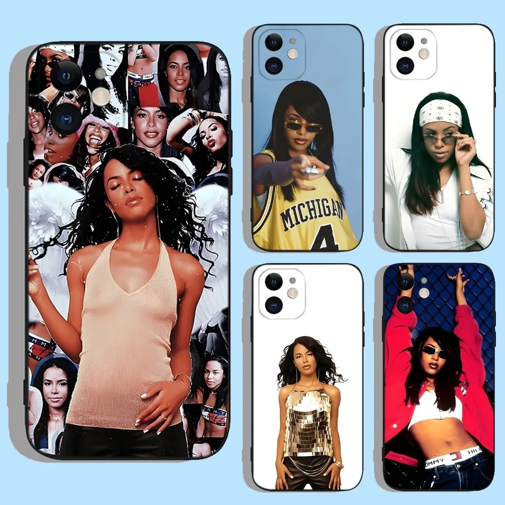 A-Aaliyah Hip Hop Music Phone Case For Apple iPhone 15,14,13,12,11,XS,XR,X,8,7,Pro,Max,Plus,mini Silicone Black Cover