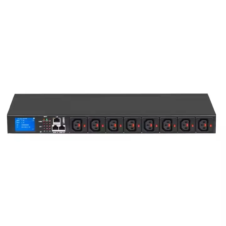 Industrial PDU With 8 Way IEC C13 Locked Individual Switched for Data Centers High-Efficiency Smart PDU Server Racks