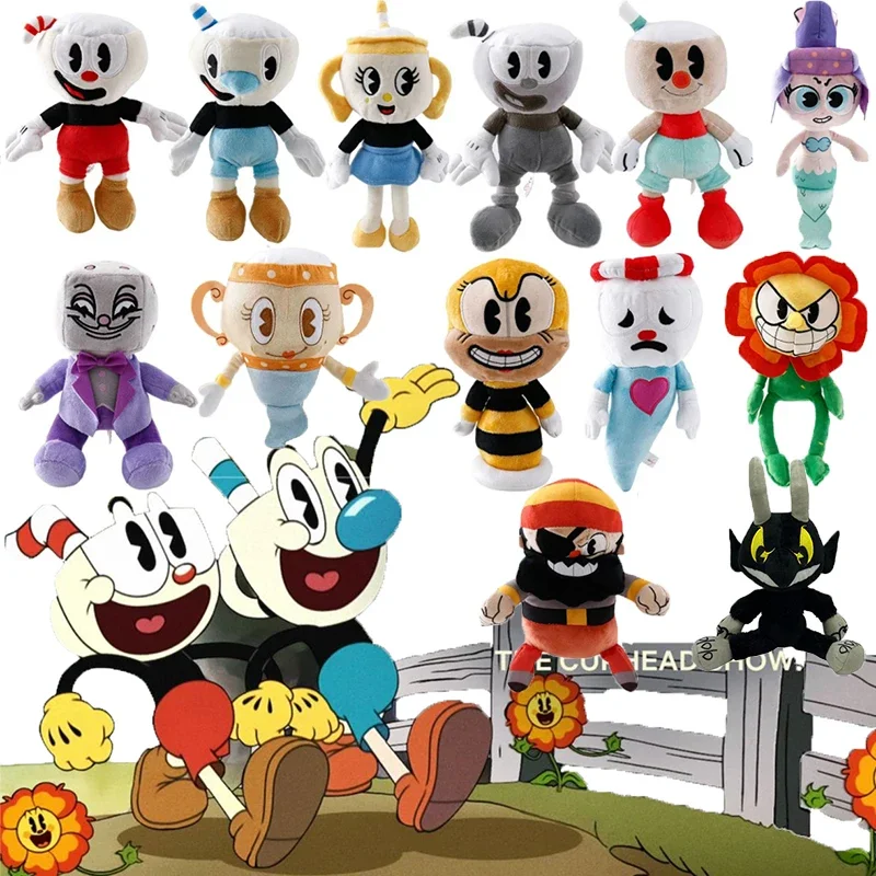 

Game Cuphead Plush Doll Toys Mugman Stuffed Dolls Adventure The Chalice King Dice Cagney Carnantion Plushie Pillow Birthday Gift