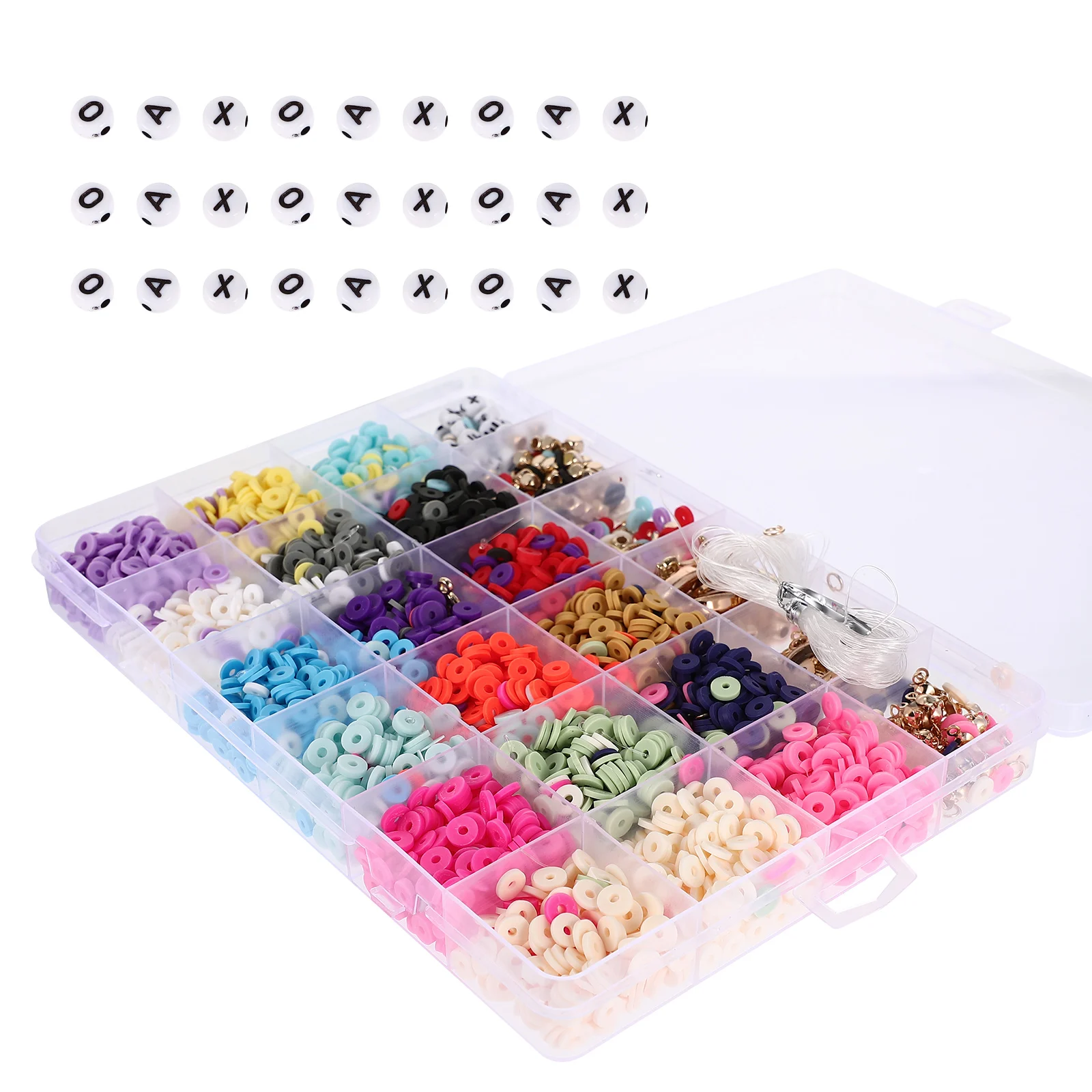 

Soft Pottery Clay Beads Set Delicate Bracelet Kit DIY Charms Craft Supplies Bohemia Style Multifunctional Beads Jewelry