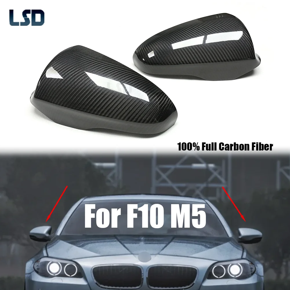 

For BMW M Series 2012-16 F10 M5 Real Dry Full Carbon Fiber Rear View Add On Style Side Mirror Cover