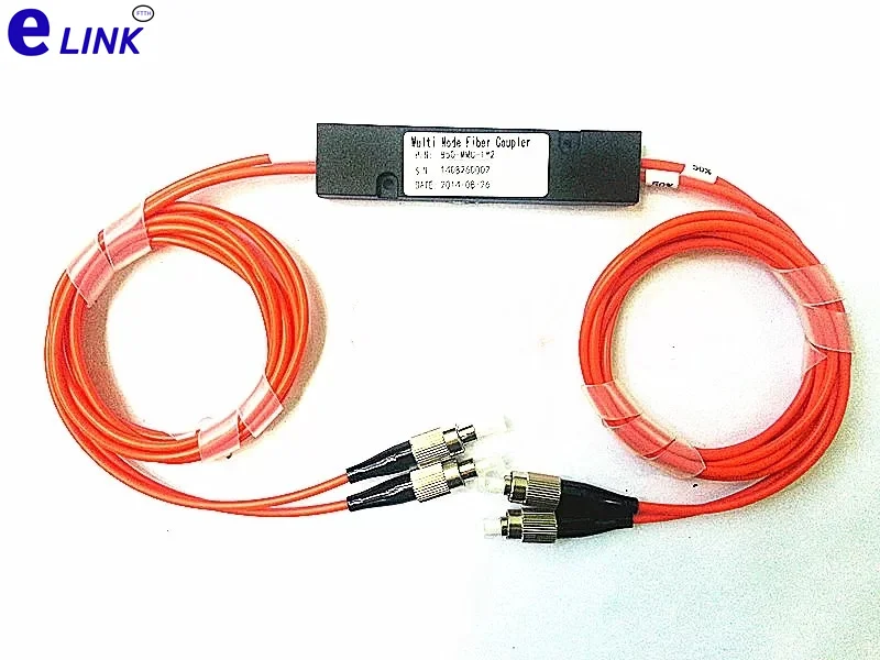 fiber optic splitter 2X2 multimode optical fibre coupler OM1 OM2 850nm 62.5 FC/UPC ABS box 1 piece 62.5/125um,50/125um