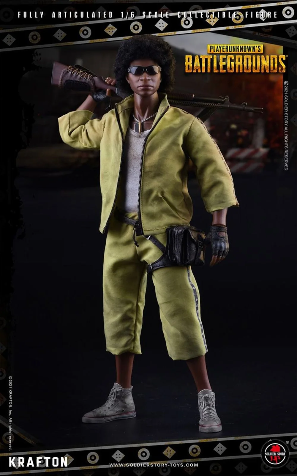 

SoldierStory SSG-003 1/6 PUBG Battalion Winner Winner To Be Chicken Yellow Fashion Casual Sport Shirt Top Pant Fit 12" Action