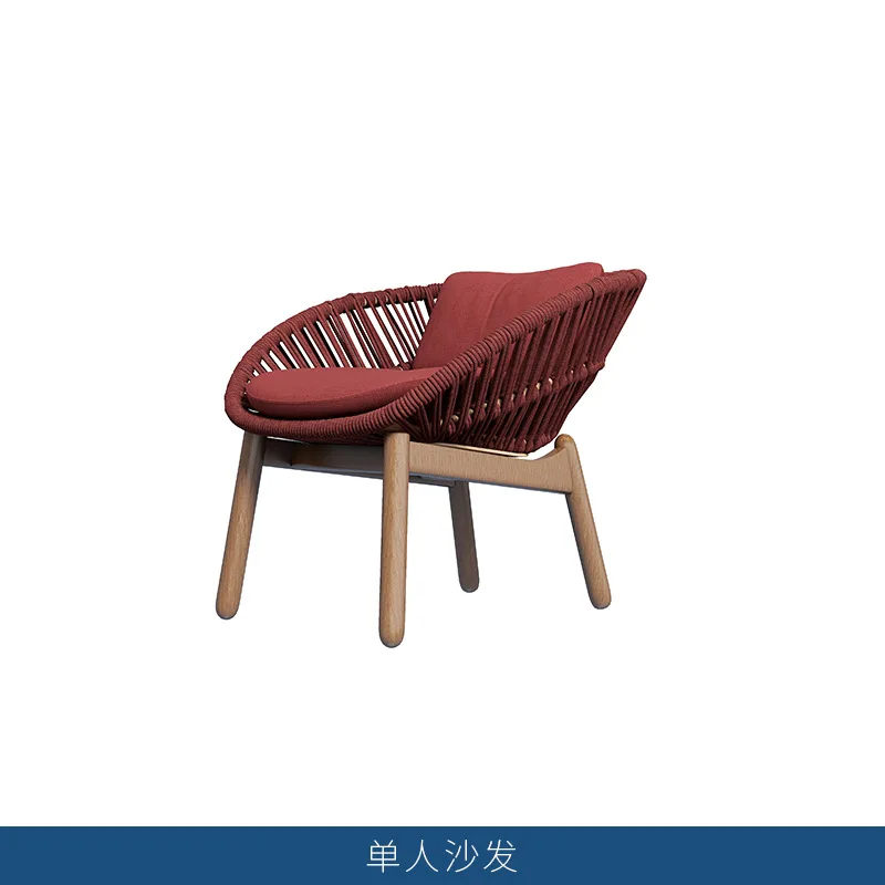 Customizable Nordic outdoor furniture villa rattan sofa outdoor open-air bed and breakfast coffee table