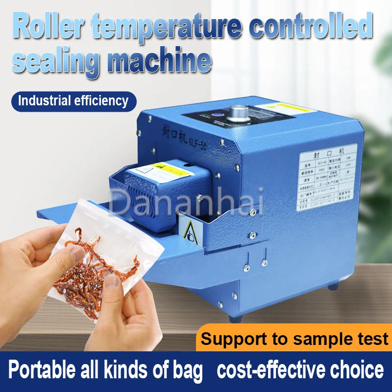 Roller Sealer Machine Continuous Heat Sealer For Plastic Bag Pouch Commercial Packaging Operation