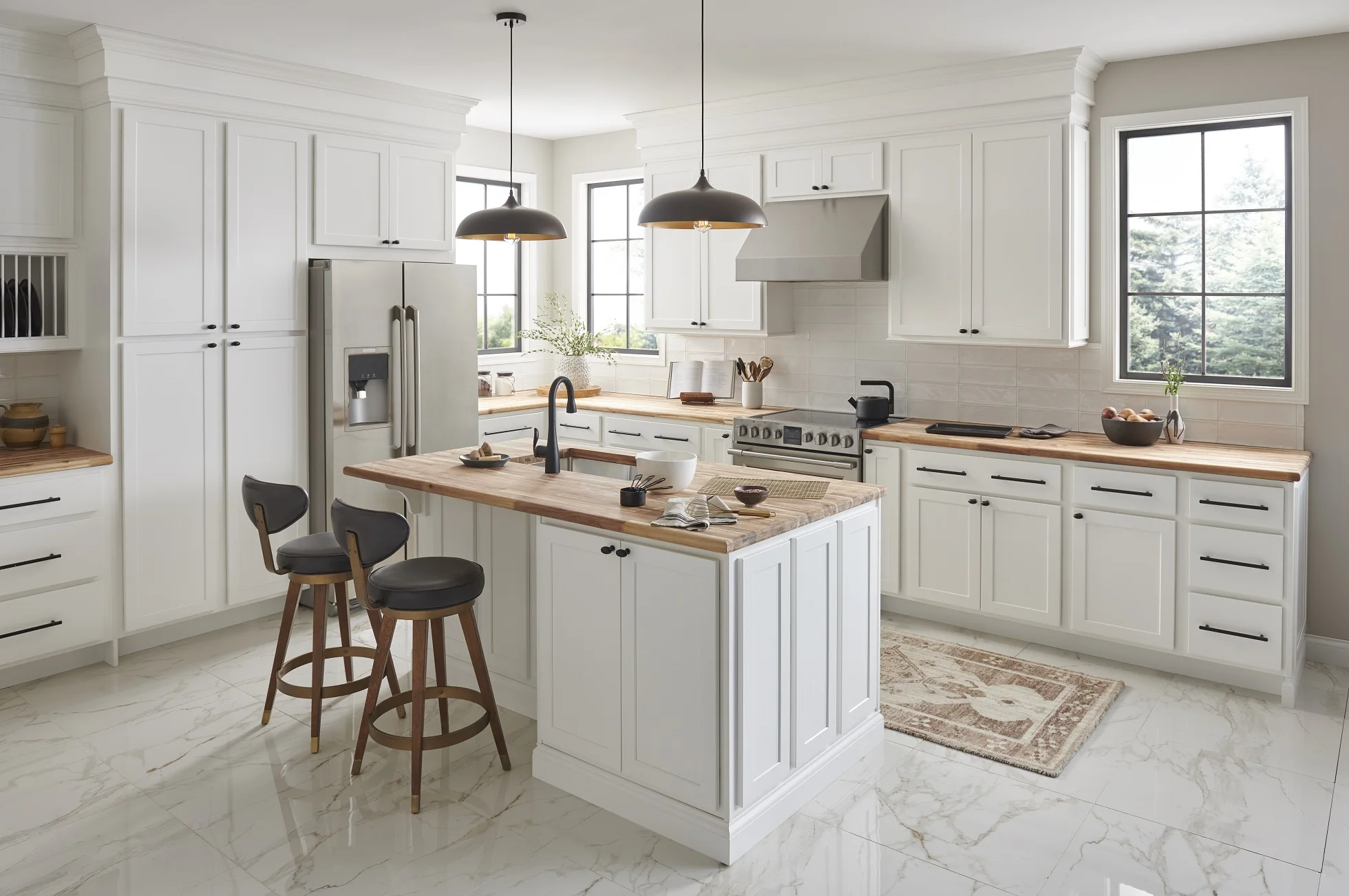 Modern style island cabinet multi-functional design kitchen island, villa leaf countertop design customization