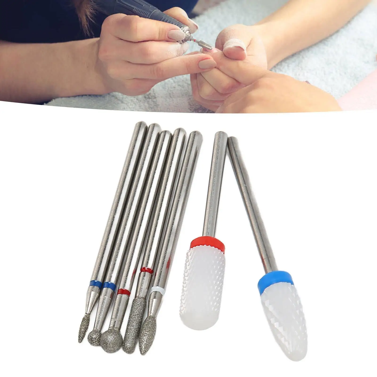 Professional Electric Nail File Bits Set for salon Use - Ceramic Nail Drill Bits for Manicure & Pedicure