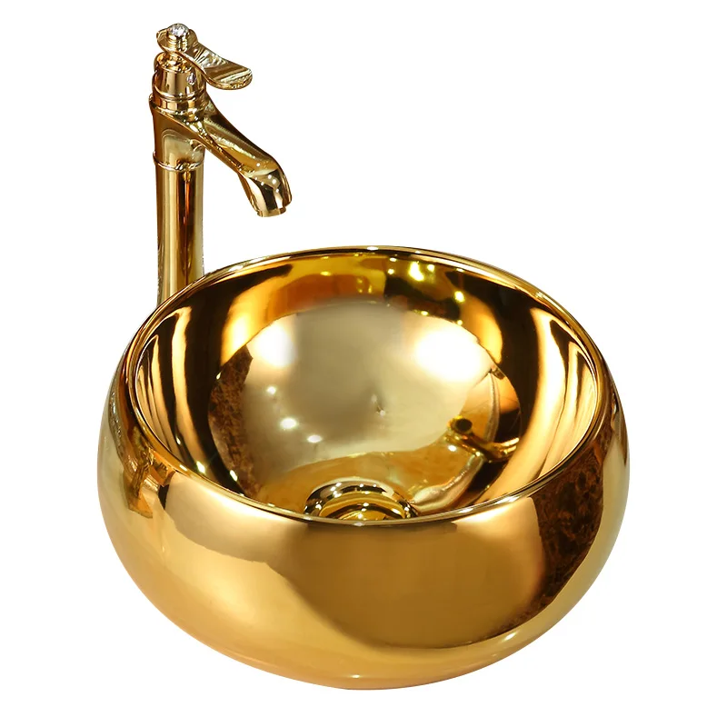 

On stage basin, golden art basin, ceramic wash basin, household wash basin, basin, and sink