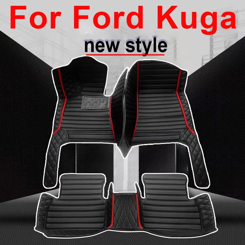 

Custom Auto Luxury Leather Car Floor Mat For Ford Kuga 2008 2009 2010 2011 2012 Car Mat Full Set Women Waterproof Accessories