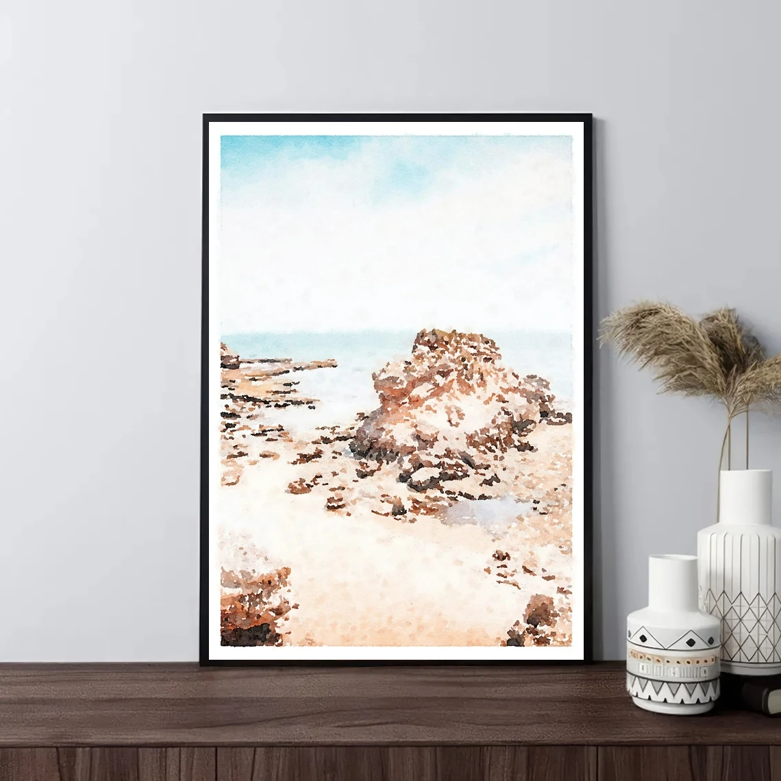 سورينتو فيكتوريا أستراليا طباعة ألوان مائية فنية، منظر طبيعي للشاطئ، لوحة ديكور ساحلية مطبوعة على القماش لتزيين المنزل #2