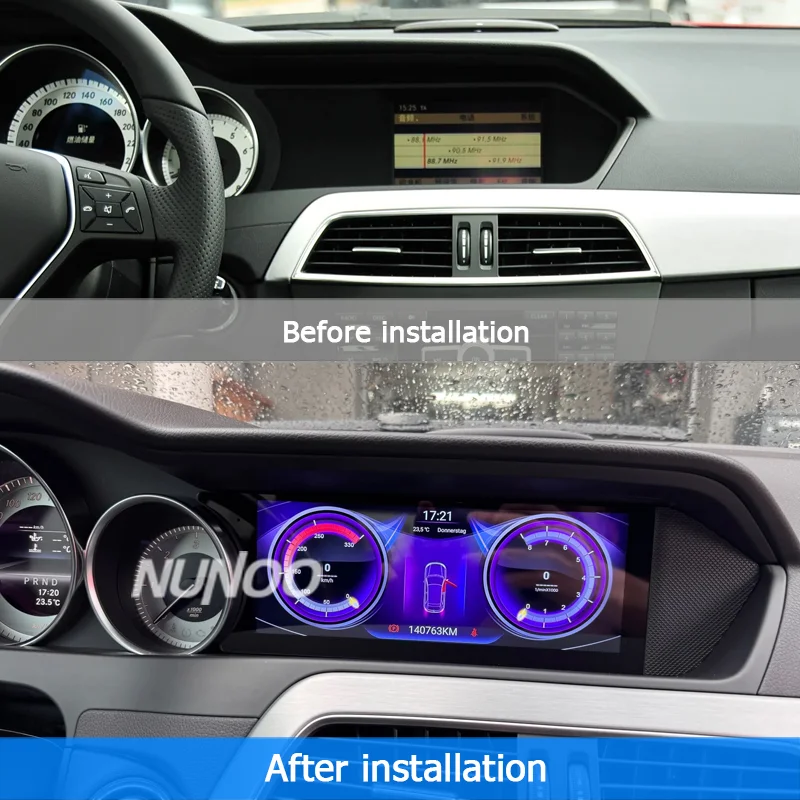 Android 14 Auto Radio Wireless Carplay For Mercedes C Class W204 2011-2014 Car Multimedia Player BT WIFI SIM Stereo GPS
