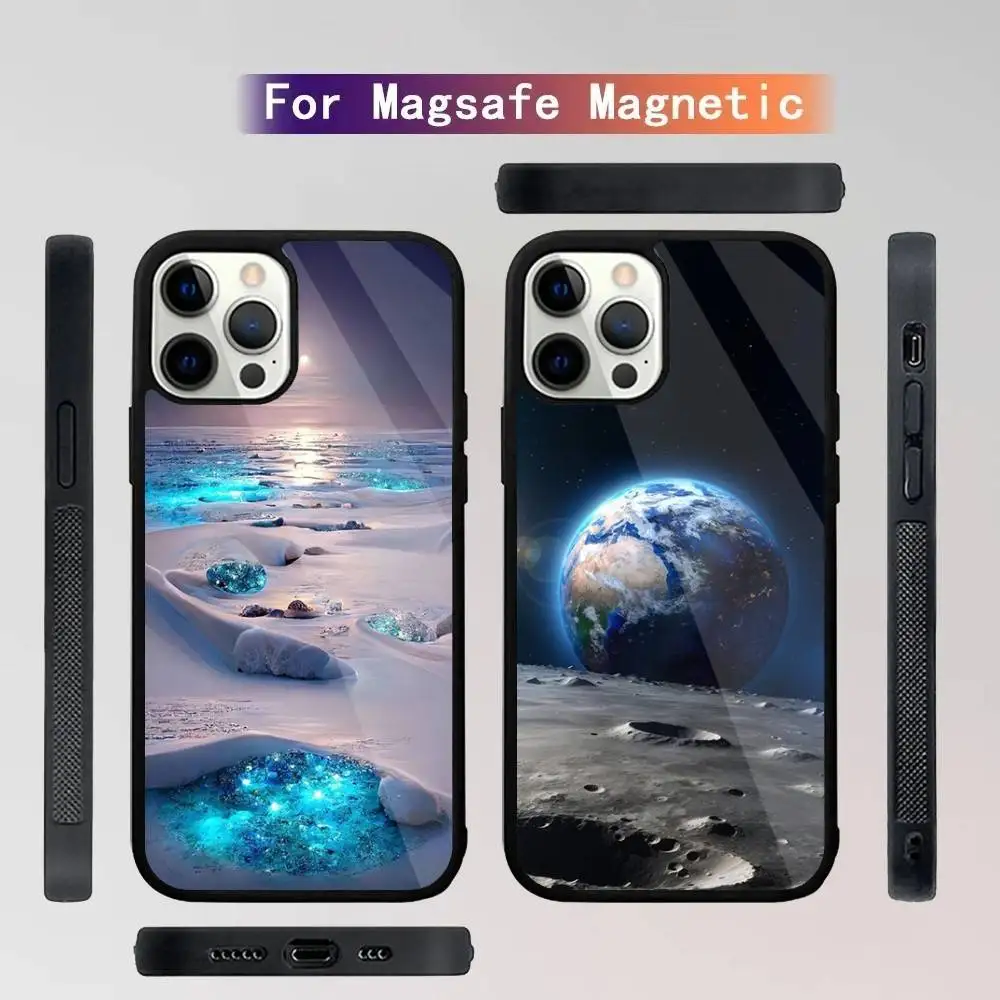 

Space Moon Planet Phone Case For iPhone 16,15,14,13,12,11,Plus,Pro,Max Mini Magsafe Magnetic Wireless Charging