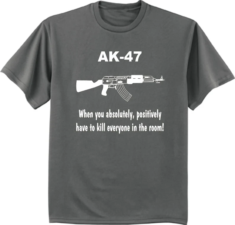Herren-T-Shirt/Spaßiges AK-47-Design-T-Shirt, modisches Muster-T-Shirt, Sommer-Sport-T-Shirt, tägliches Freizeit-Kurzarmshirt