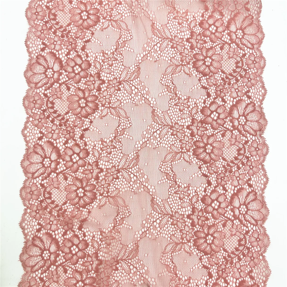 3M/lot Width 28.50cm Pink Blush Elastic Stretch Lace Trim For Clothing Accessories Dress Sewing Applique Costume Lace Fabric