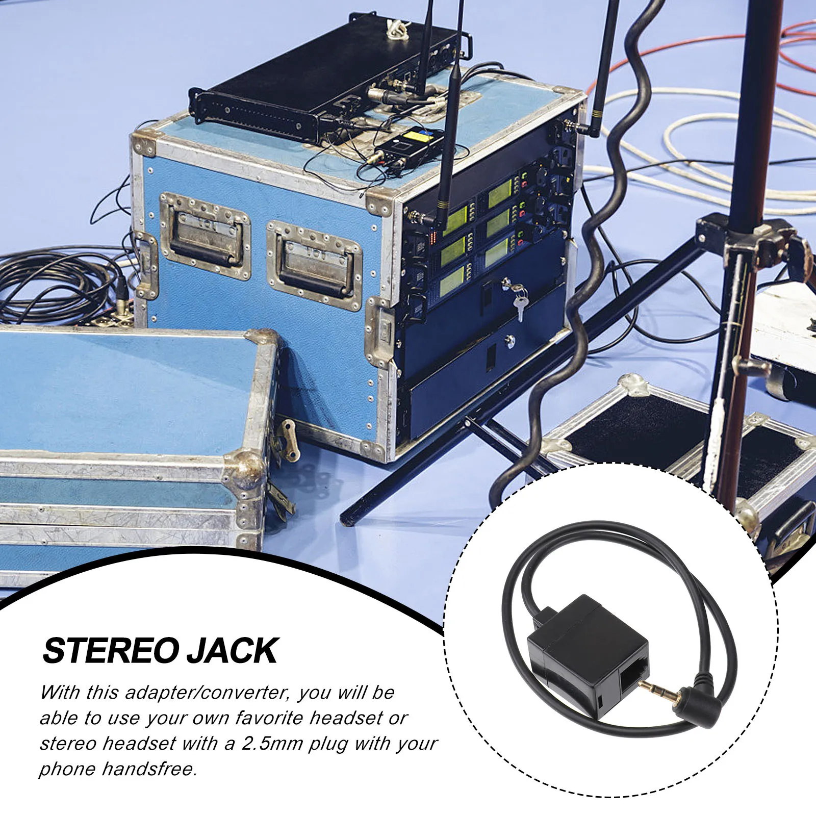 

2.5mm Stereo Jack to Rj9 6p4c Audio Cable Adapter Durable PVC Shell Headphone Connector Support Voice Call Volume Control