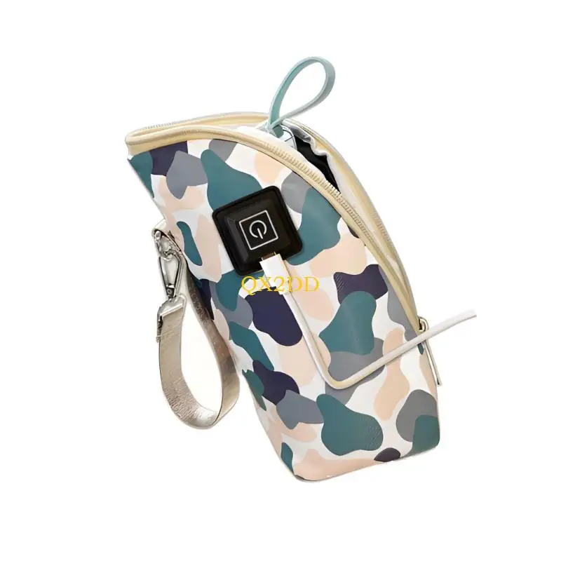 QX2D โพลีเอสเตอร์รูปแบบถุงให้อาหารอุ่นสำหรับทารกไฟฟ้าอุณหภูมิการบำรุงรักษาสไลด์ด้านบน