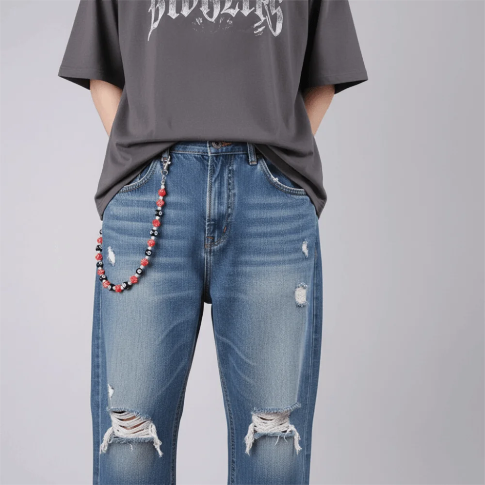 Jeans Chain Colorful Dice Waist Chain Zinc Alloy Billiard Ball Metal Pants Chain Harajuku Style Bag Chain Punk Belt Chain Male view 3